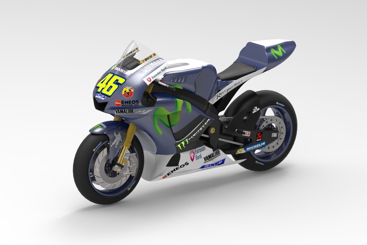 Yamaha YZF-M1摩托车造型3D图纸 STEP格式